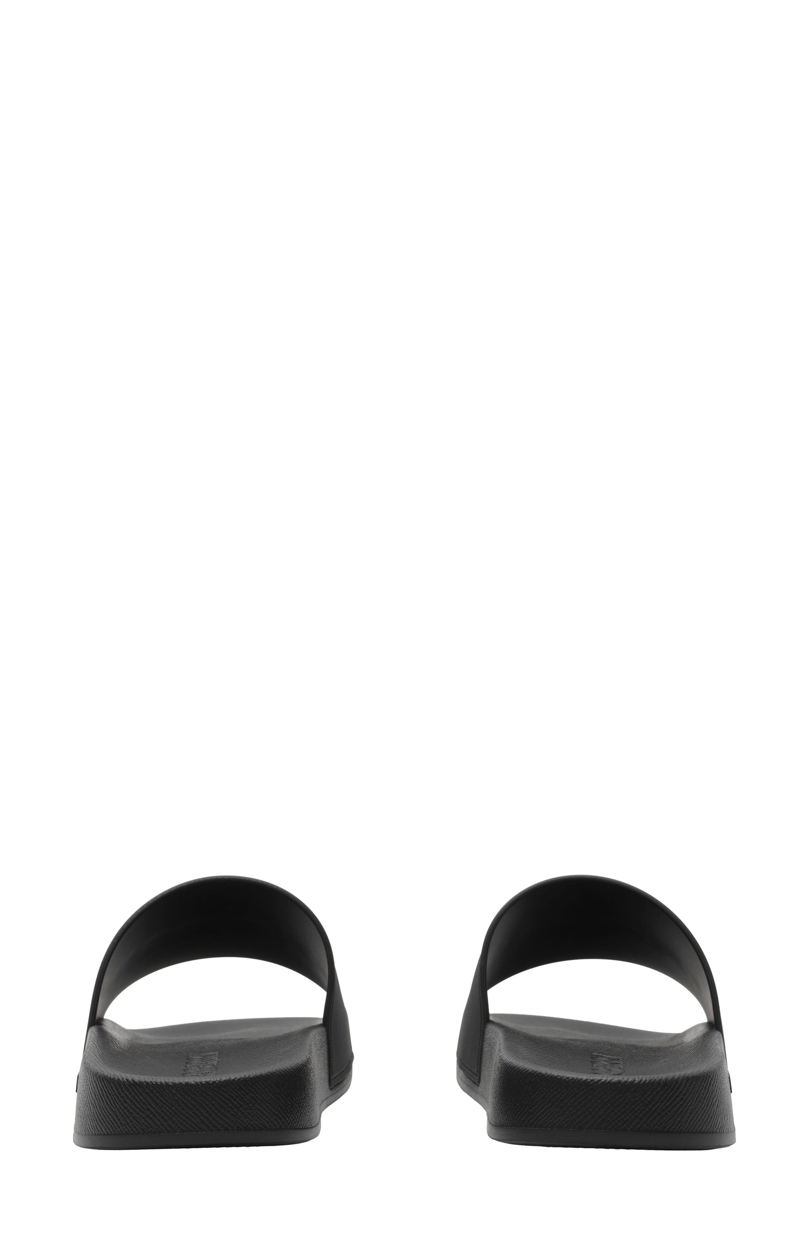 Burberry Furley Slide Sandal, Alternate, color, Black/ White