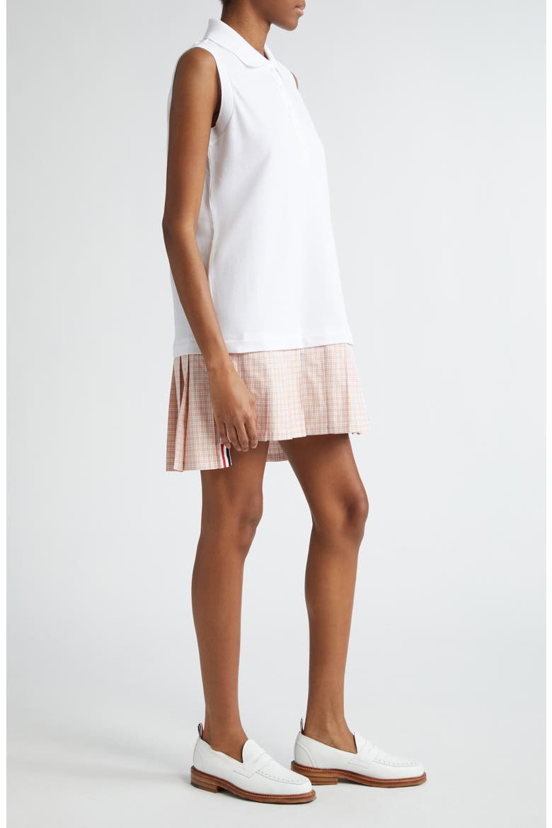 Mixed Media Sleeveless Minidress, Alternate, color, WHITE
