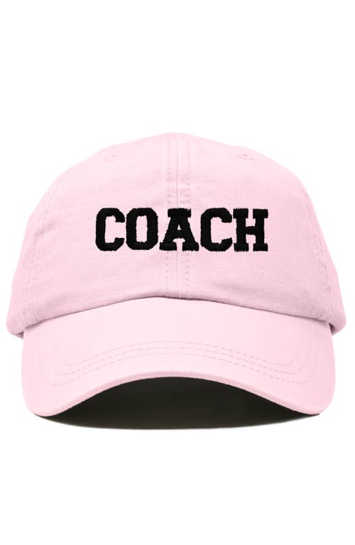 Dalix Coach Embroidered Sports Dad Cap In Washed Pink