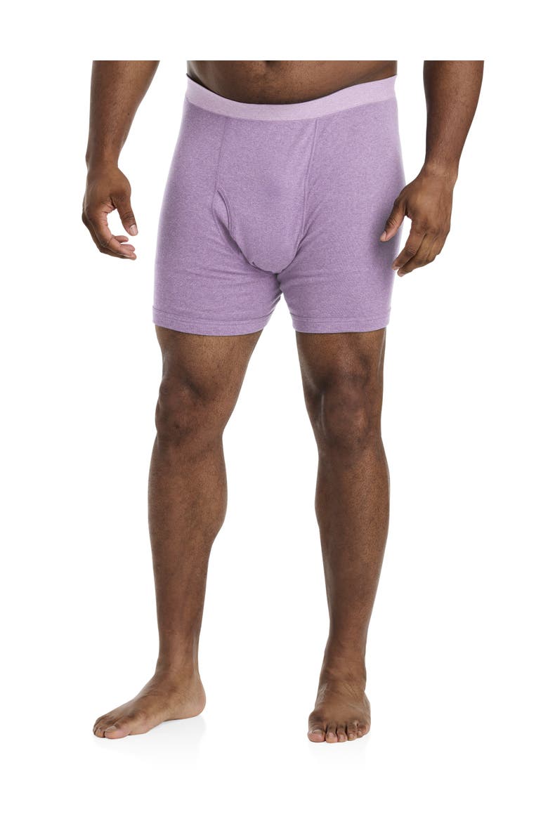 Harbor Bay by DXL Big & Tall 3-pk Heathered Boxer Briefs, Alternate, color, Lilac Breeze
