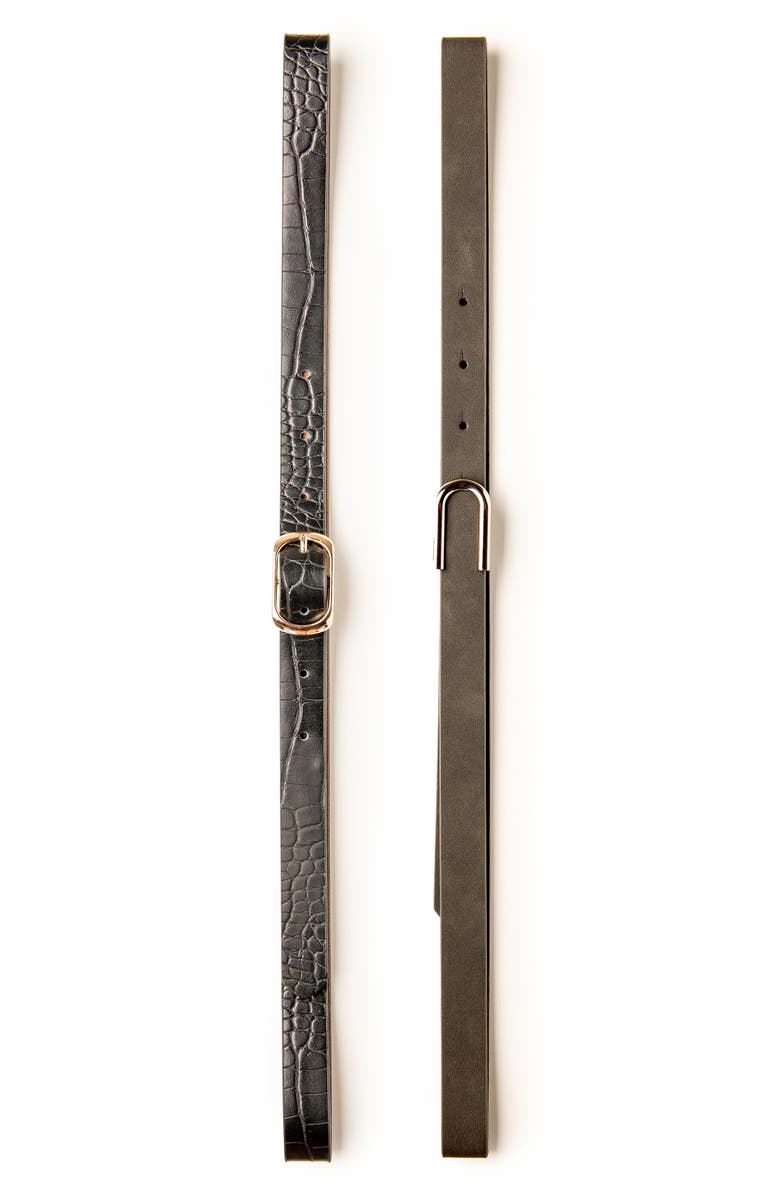 Linea Pelle 2-for-1 Faux Leather Belt Set, Main, color,