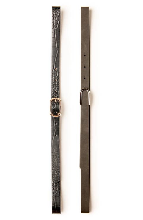 2-for-1 Faux Leather Belt Set