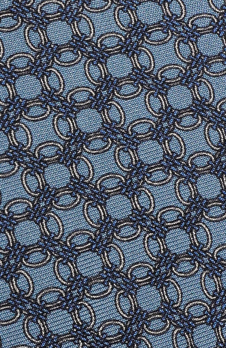 Jack Victor Ontario Chain Link Print Silk Tie, Alternate, color, Sky Blue