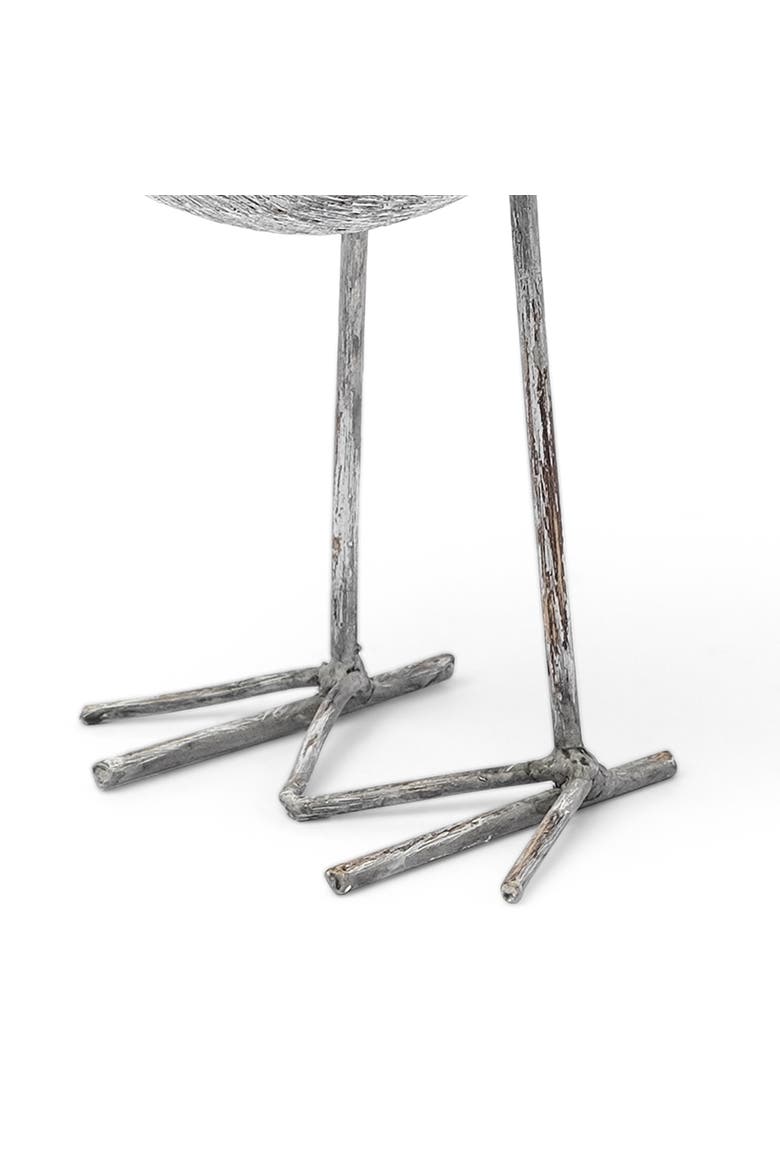 Snipe Resin Bird Ornament with Metal Feet, Alternate, color, Grey