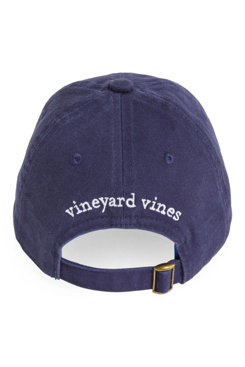 Kids' Embroidered Whale Cotton Baseball Cap, Alternate, color, 19-4010TCX