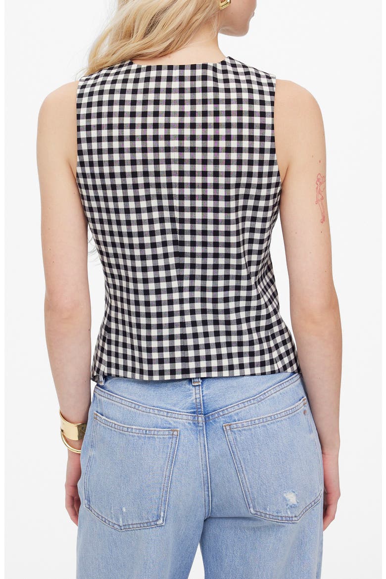 Single Breasted Scoop Neck Vest, Alternate, color, TRUE BLACK