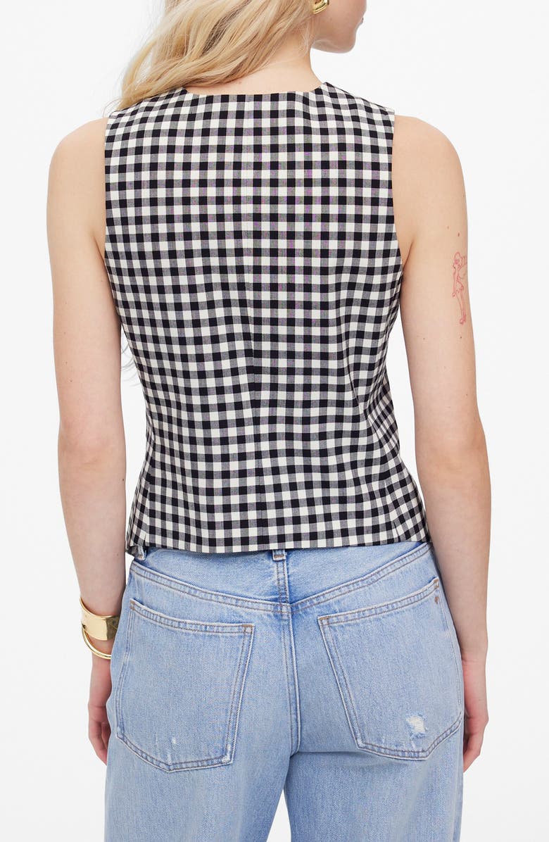 Madewell Single Breasted Scoop Neck Vest, Alternate, color, True Black