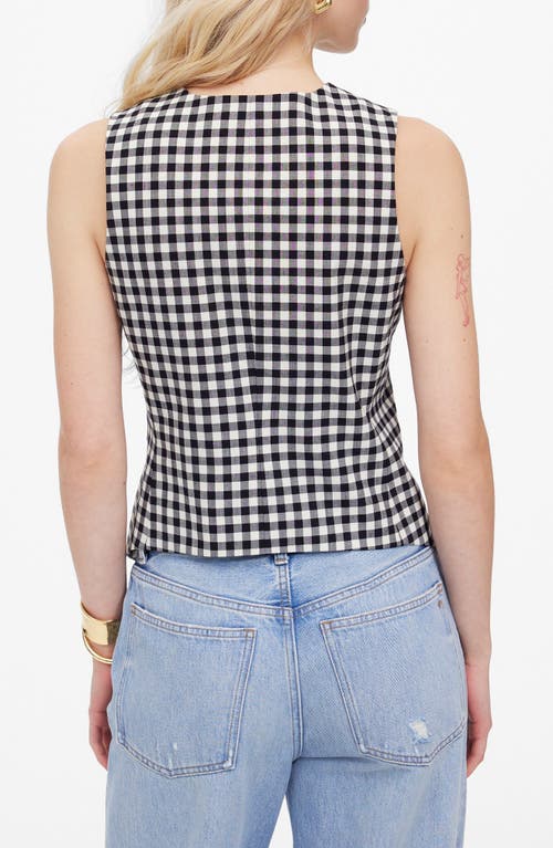 Madewell Single Breasted Scoop Neck Vest In True Black