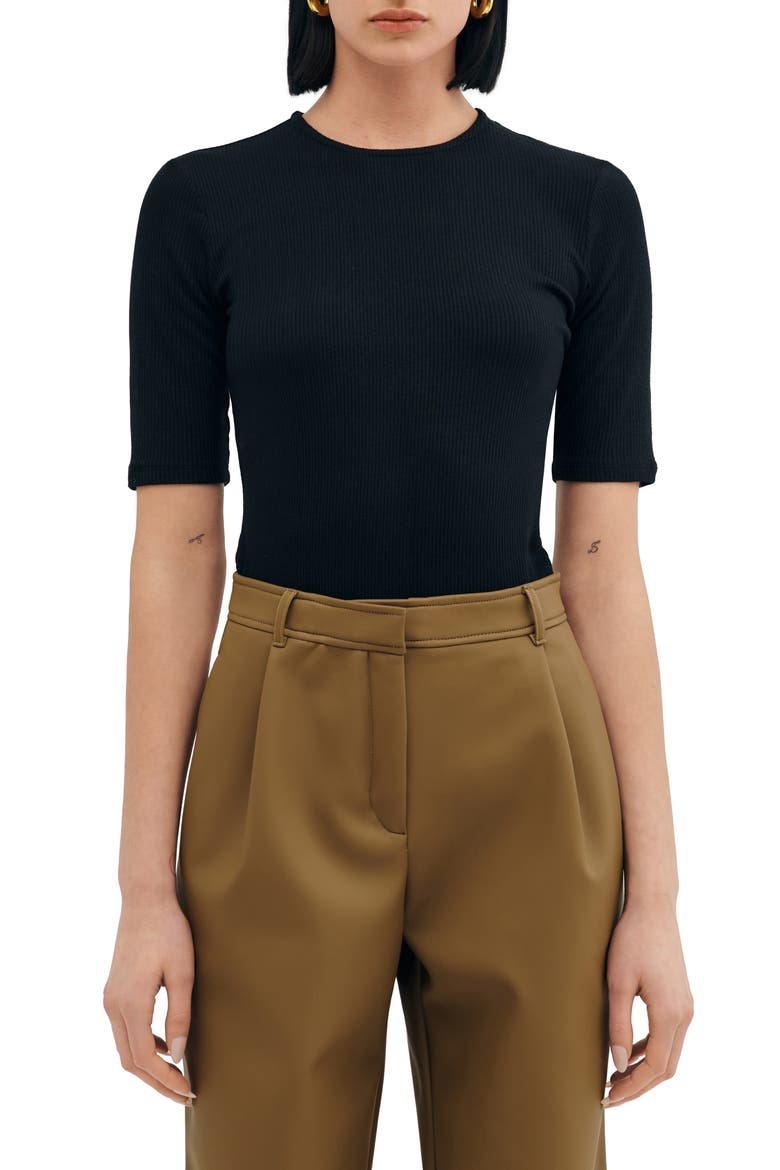 Seneca Knit Top, Main, color, BLACK