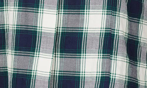 Foxcroft Sophie Plaid Cotton Blend Button-up Shirt In Navy Multi