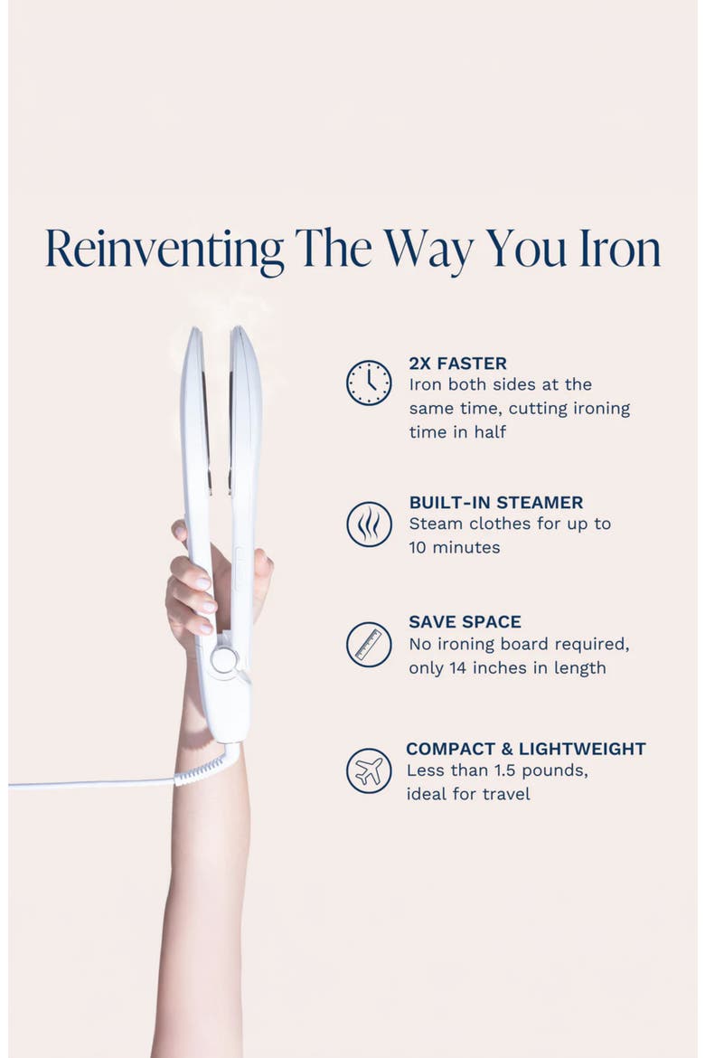 The Nori Press Steam Handheld Steamer & Iron, Alternate, color, WHITE TONES