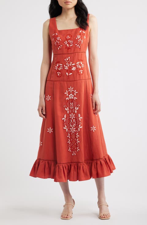 The Lainey Embroidered Sleeveless Maxi Dress