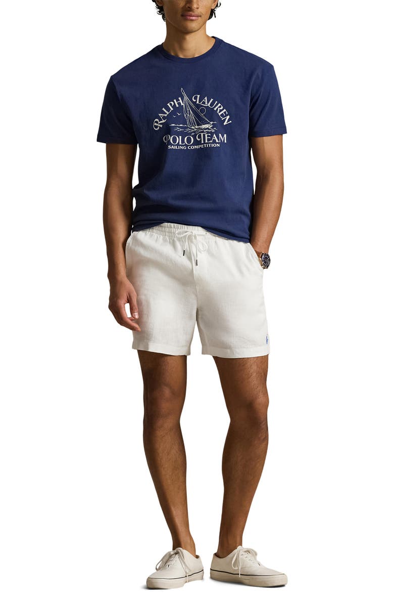 Polo Ralph Lauren Classic Fit Polo Team Cotton Graphic T-Shirt, Alternate, color, Dark Cobalt