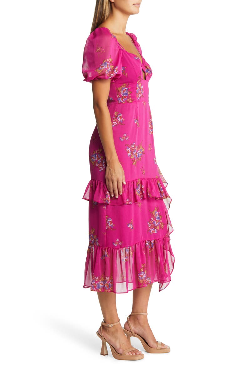 The Delilah Midi Dress, Alternate, color, MAGENTA BOUQUET