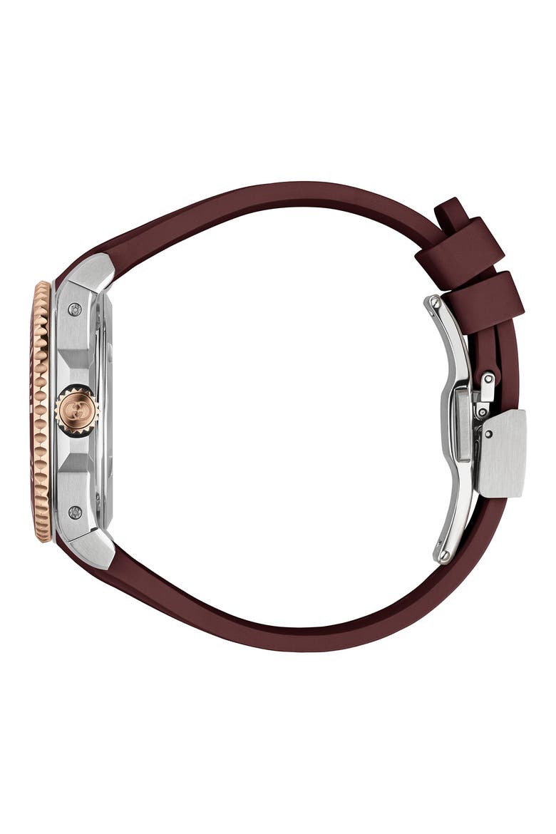 Dive Automatic Rubber Strap Watch, 36mm, Alternate, color, RED BURGUNDY