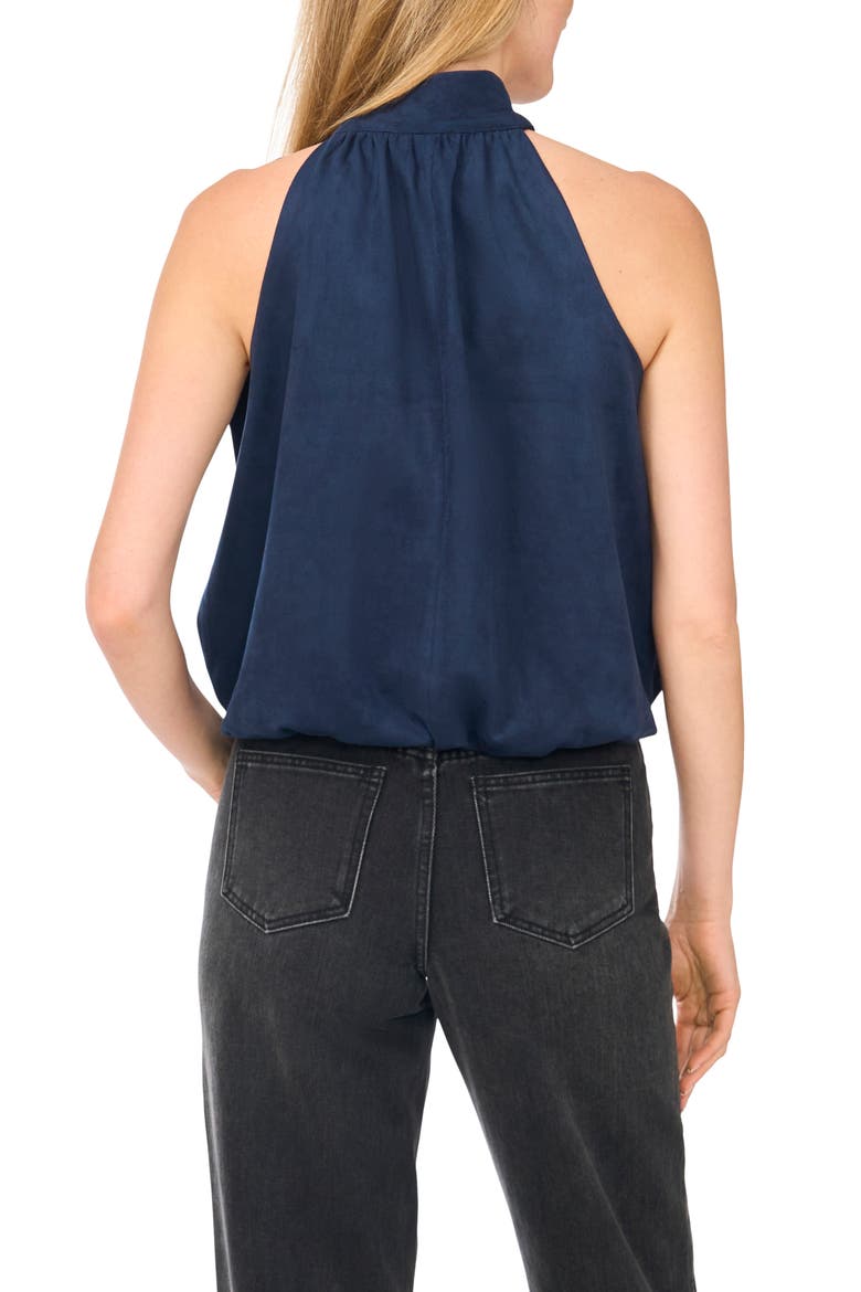 Faux Suede Halter Bubble Top, Alternate, color, NAVY BLAZER