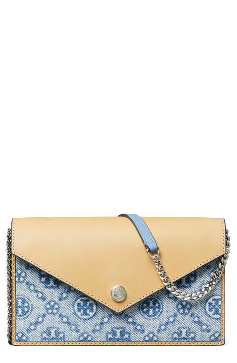 T Monogram Denim Envelope Crossbody