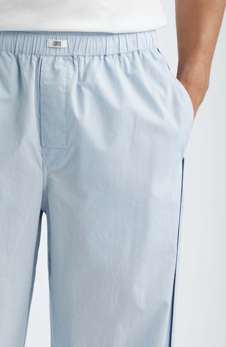 Lunya Piped Airy Cotton Pajama Pants, Alternate, color,