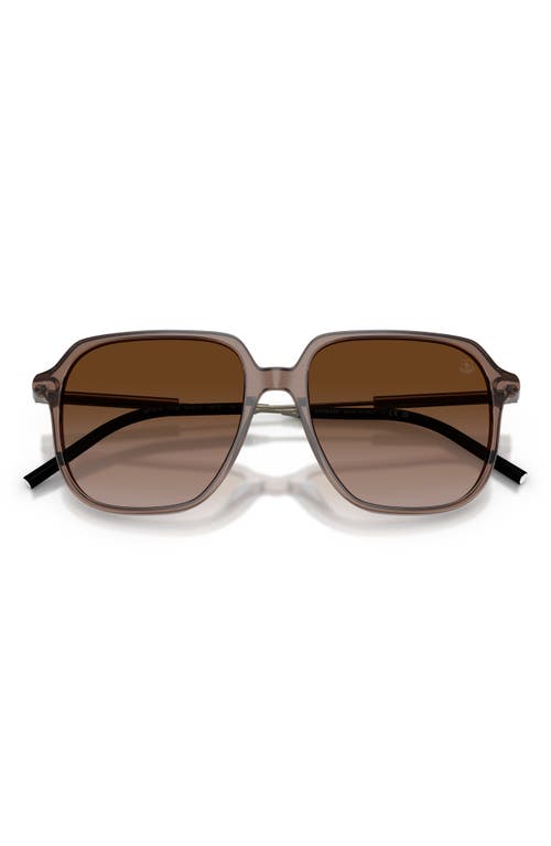 Moncler 54mm Pilot Sunglasses In Shiny Transparent Brown