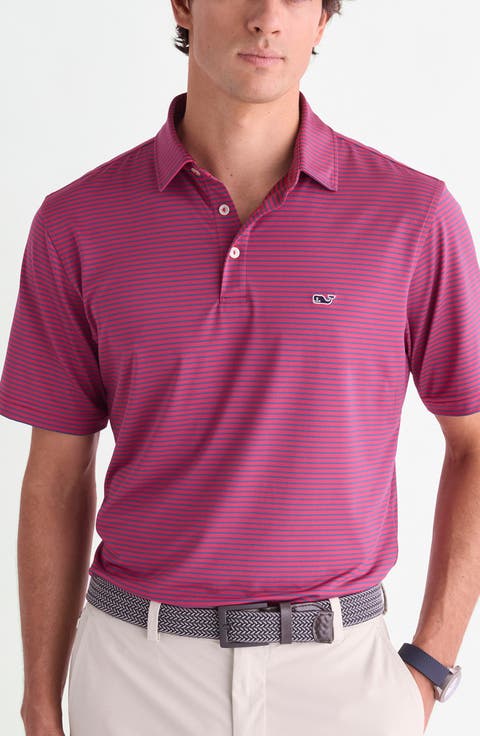 Stripe Sankaty Short Sleeve Performance Polo