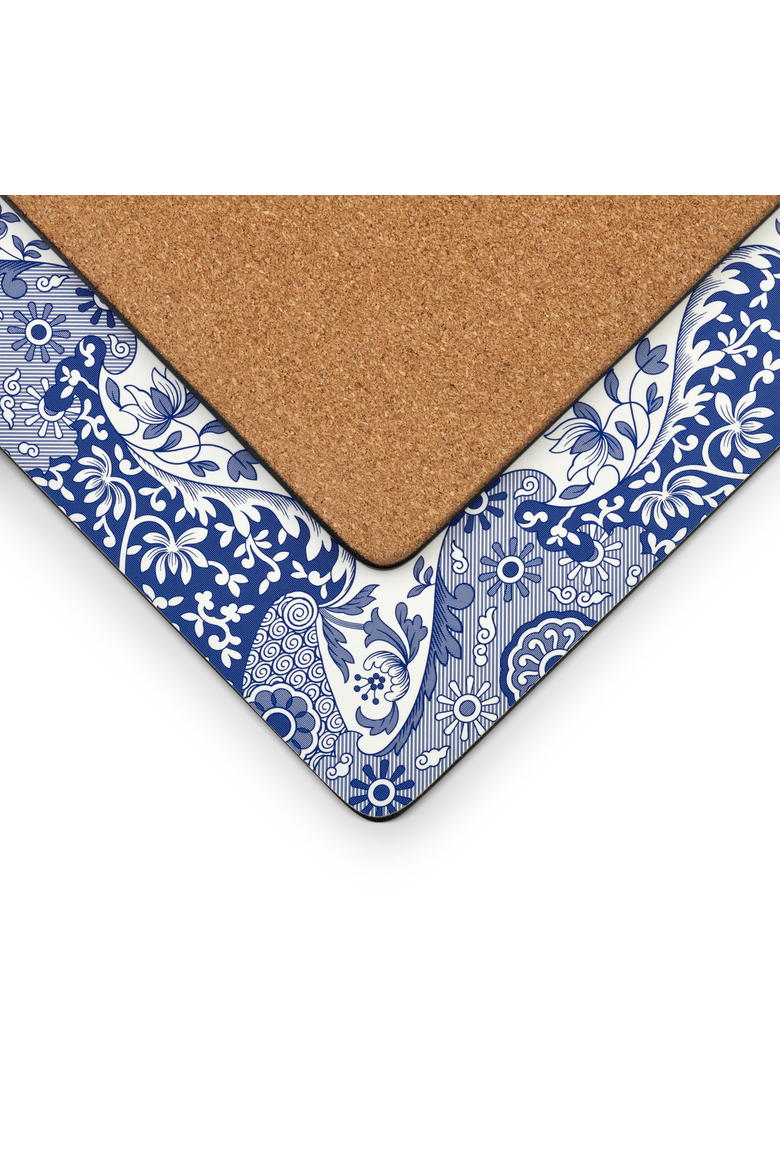 Blue Italian Set of 4 Cork Back Placemats, Alternate, color, Blue Italian