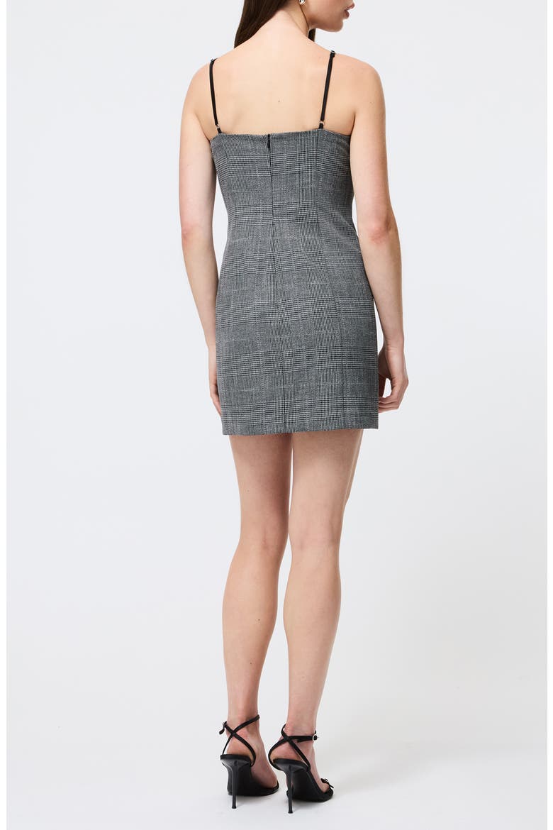 Owen Plaid Peekaboo Minidress, Alternate, color, CHARCOAL BLACK