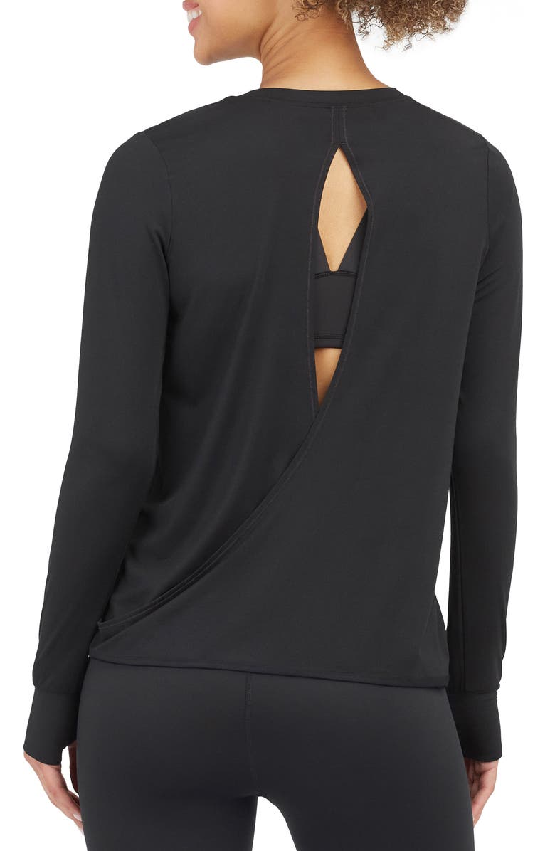 SPANX<sup>®</sup> Wrap Back Long Sleeve T-Shirt, Alternate, color, 