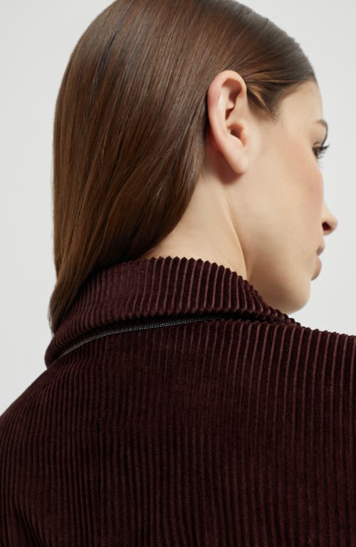 Brunello Cucinelli Oversized Double-breasted Cotton-corduroy Blazer In Burgundy