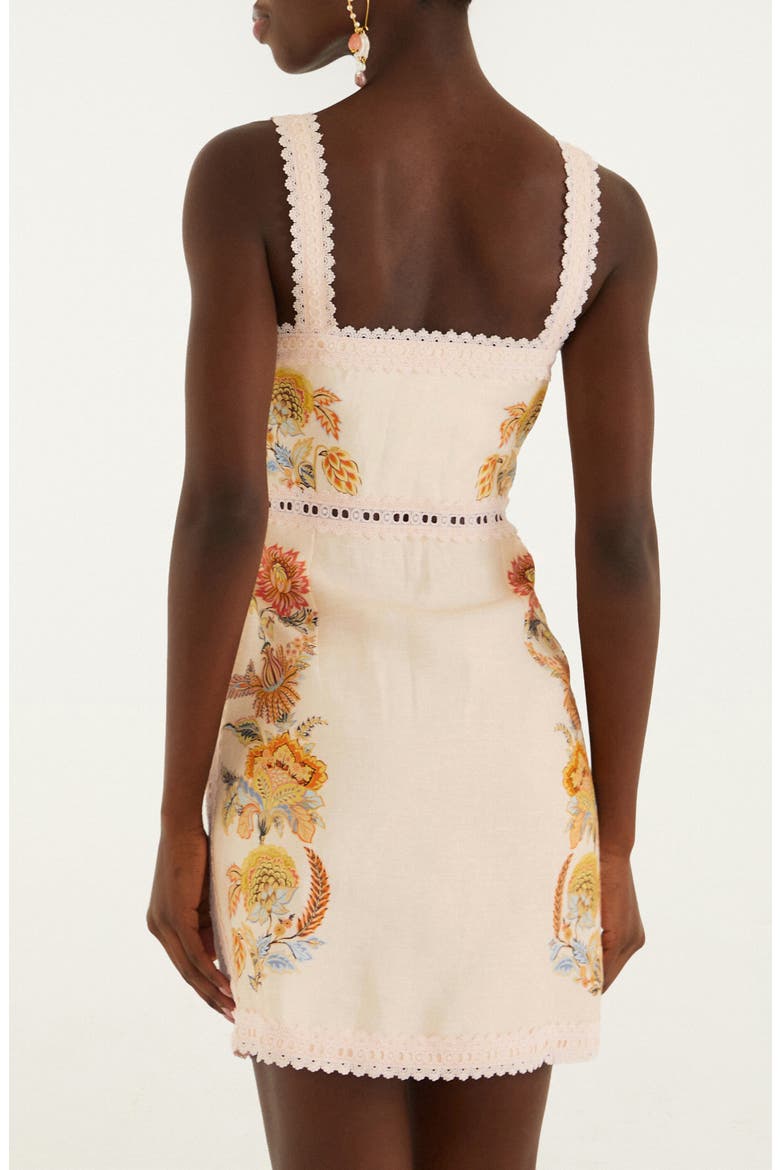 Ligia Linen Button Front Minidress, Alternate, color, PINK