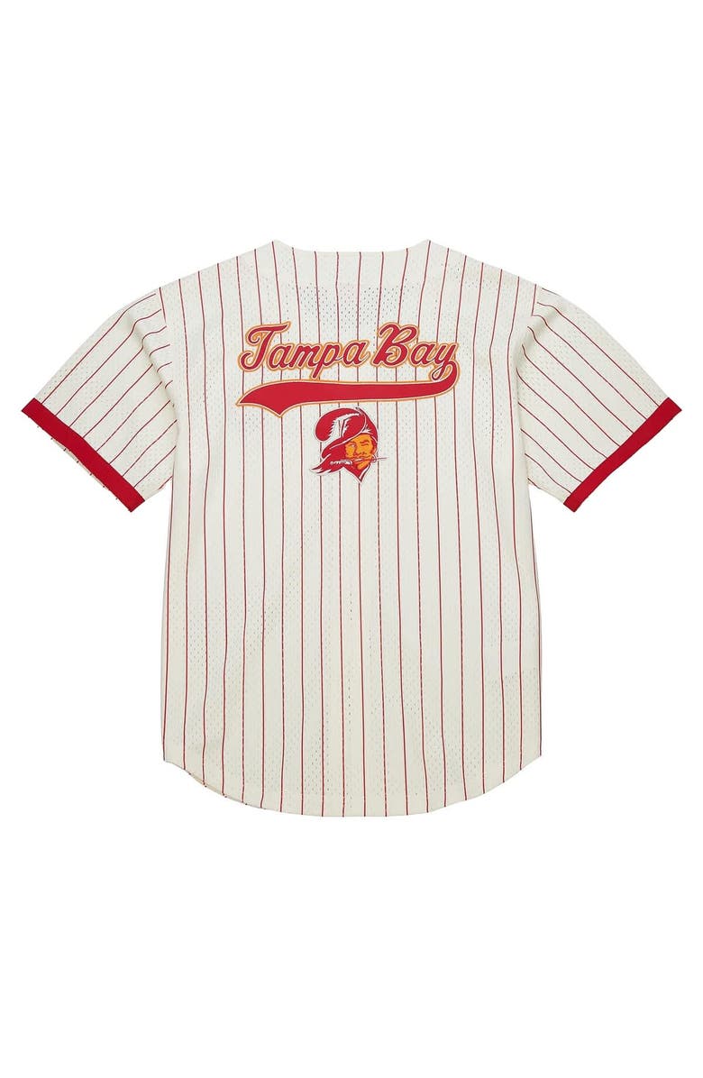 Mitchell & Ness Men's Mitchell & Ness  Cream Tampa Bay Buccaneers Final Seconds Vintage Logo Mesh Button-Up Shirt, Alternate, color, 
