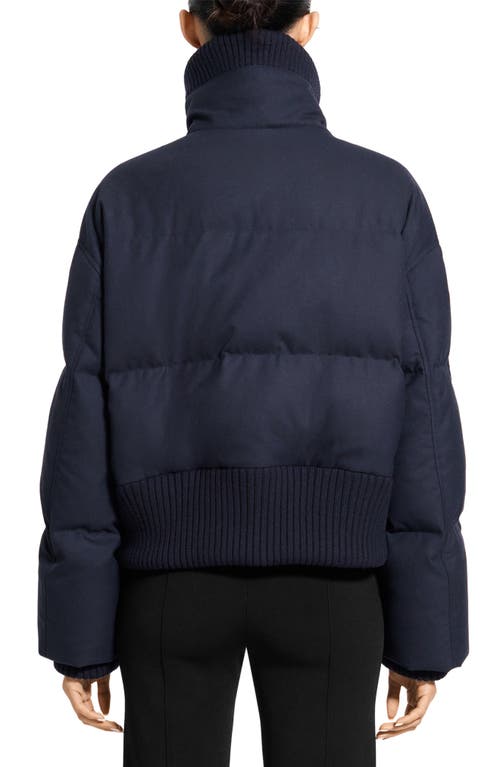 Theory Cozy Collar Puffer Jacket In Blue