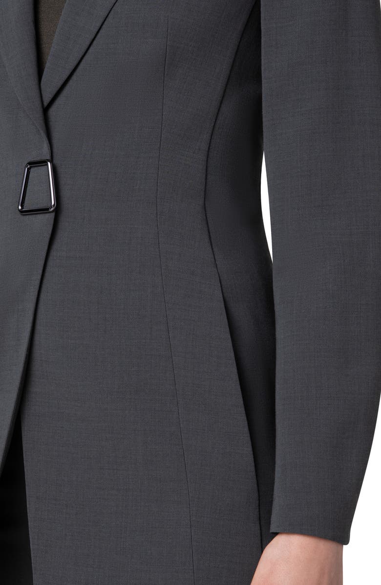 Akris Alpha Trapezoid Closure Double Face Wool Blend Blazer, Alternate, color,