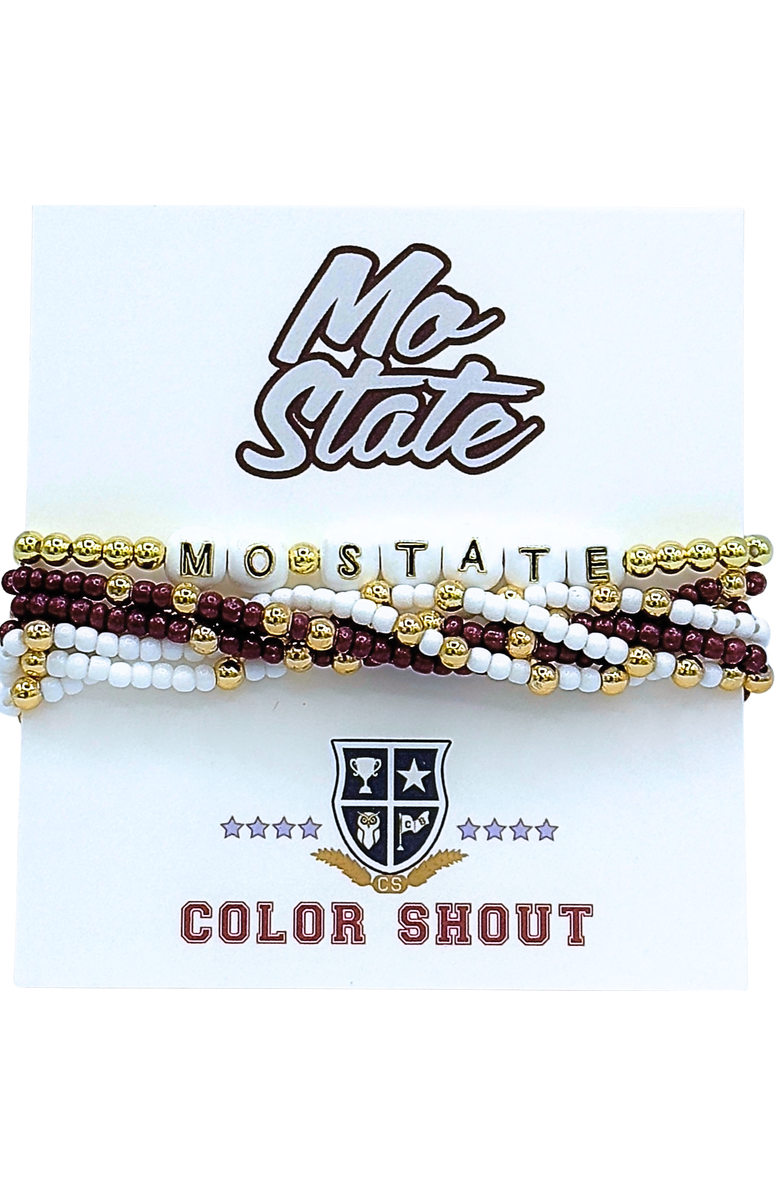 Color Shout Missouri State Lucky 7 Bracelet Set, Main, color, Yellow Gold