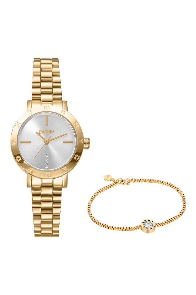L 165 Bracelet Watch & Bracelet Set, Main, color, SILVER