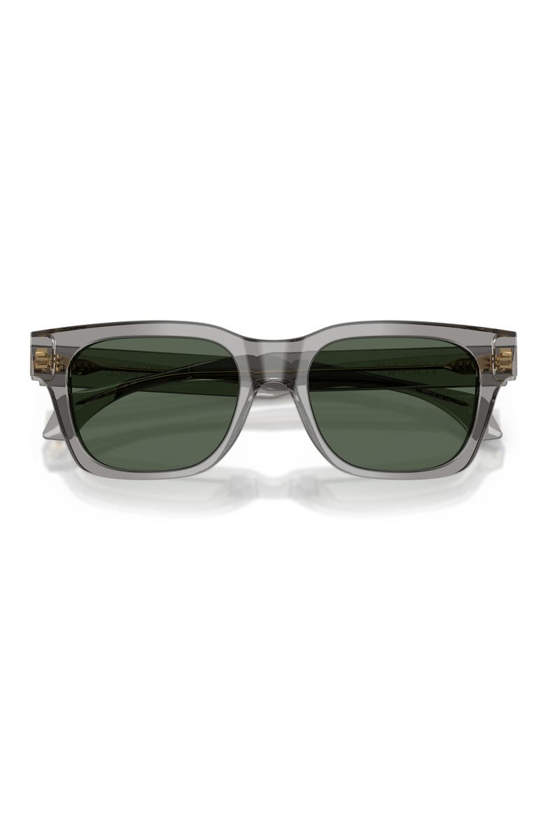 52mm Square Sunglasses, Alternate, color, TRANSPARENT GREY / DARK GREEN
