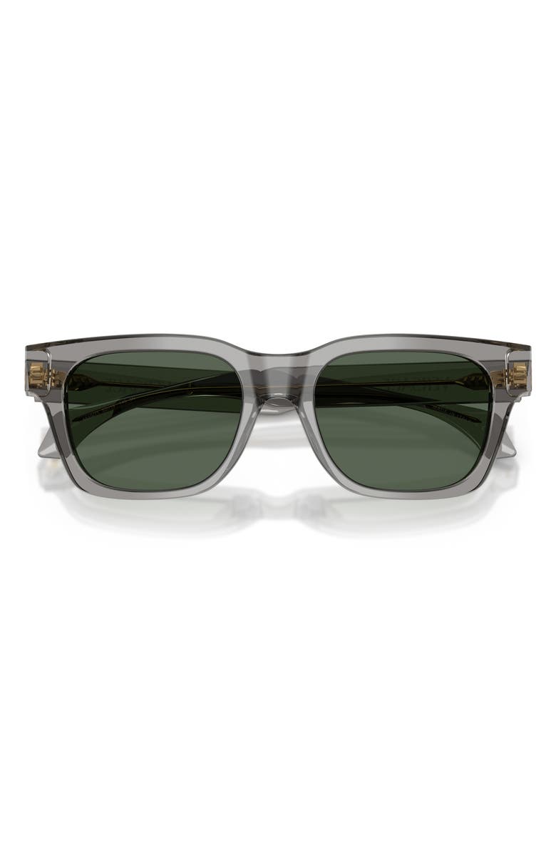 Versace 52mm Square Sunglasses, Alternate, color, Transparent Grey / Dark Green