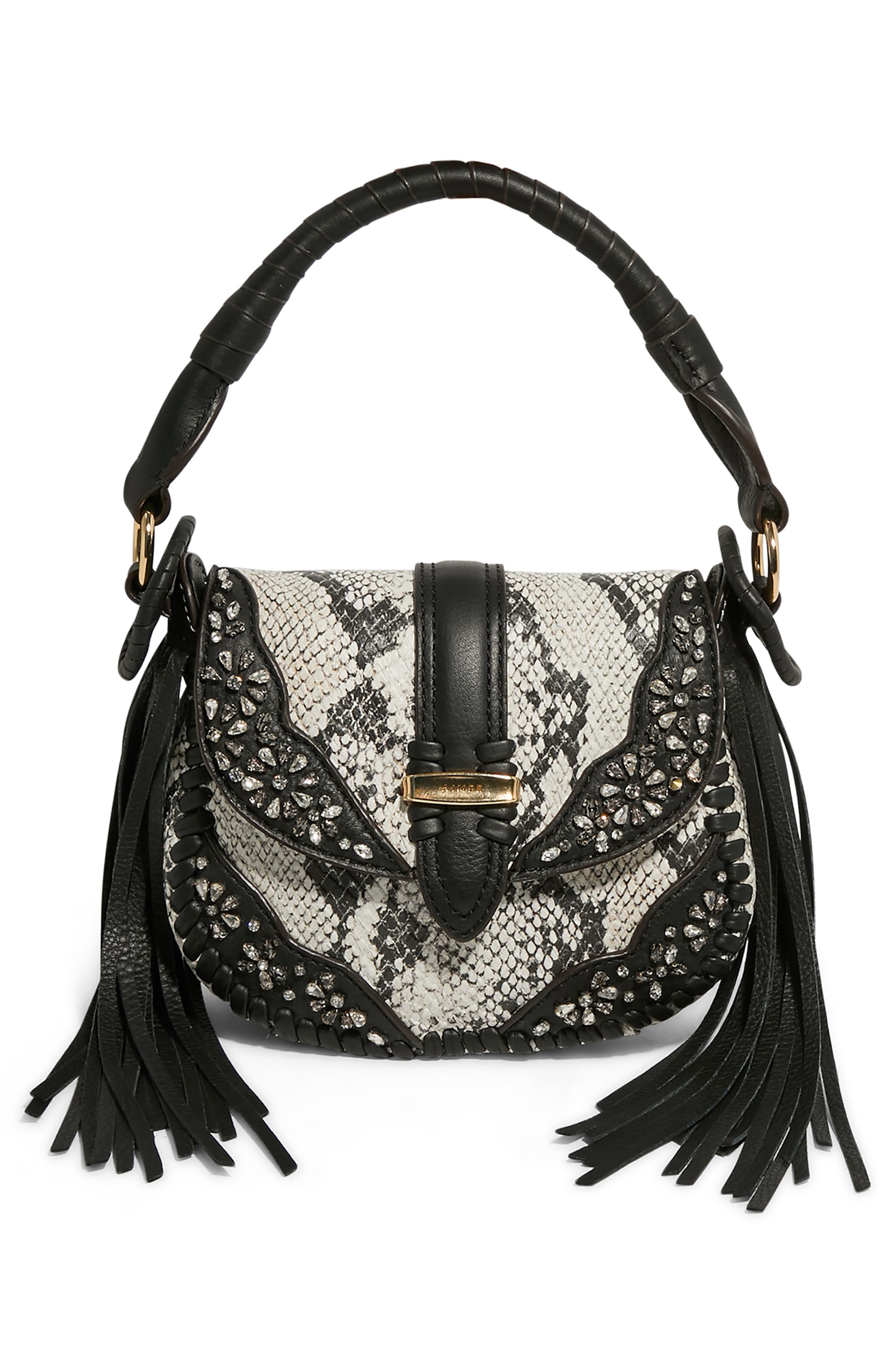 AIMEE Mini Willow Leather Crossbody Bag, Alternate, color, Vanilla Snake Jeweled