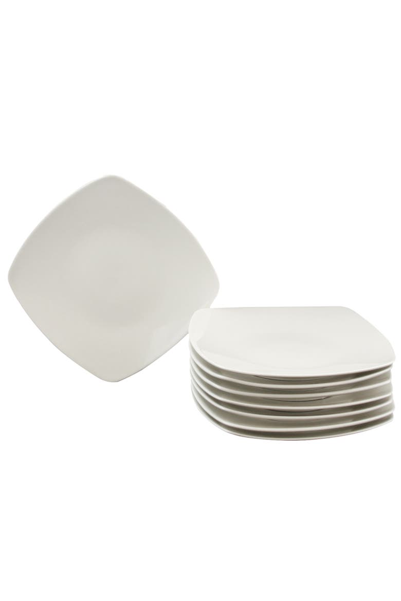 Simplicity Buffetware 8 Piece Dessert Plate, Main, color, White
