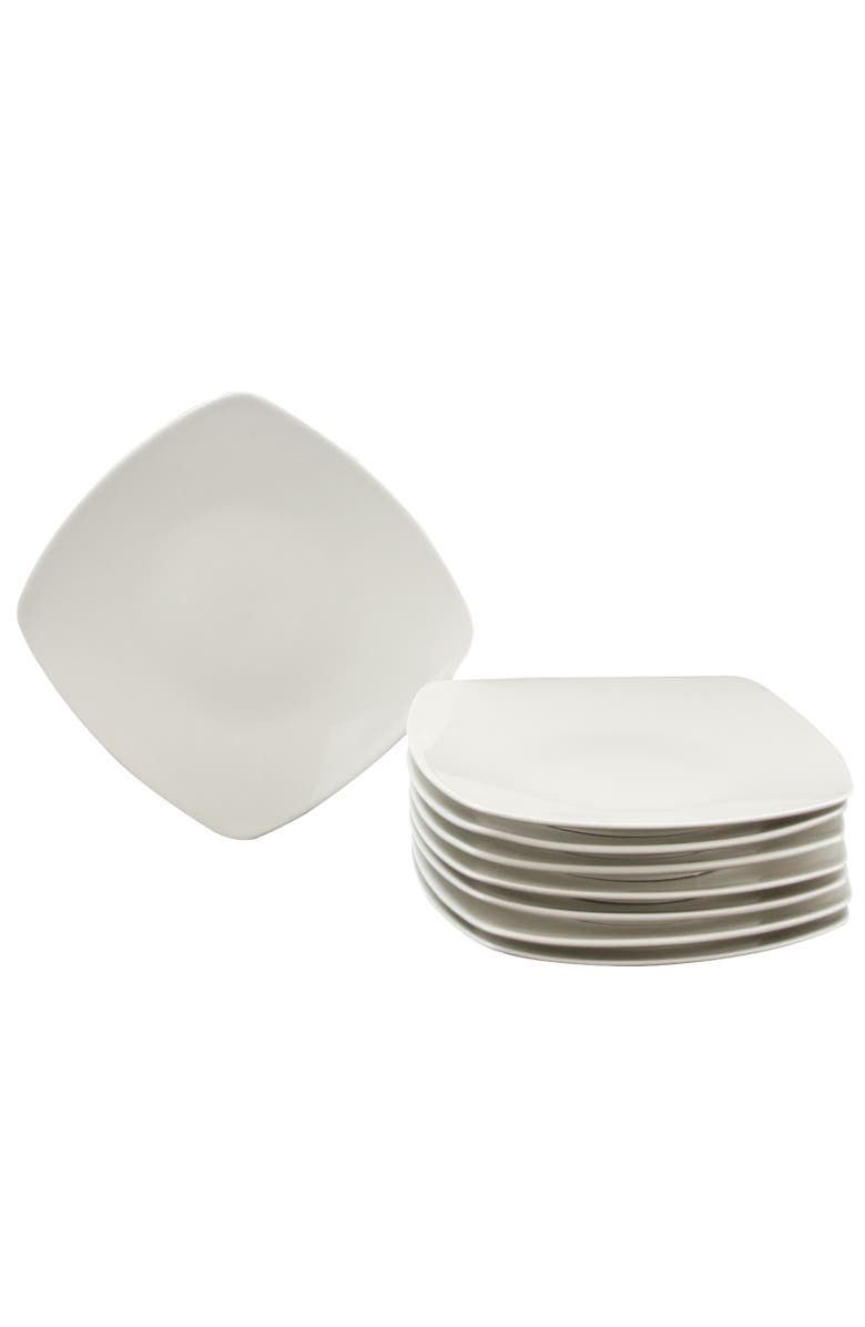 Gibson Simplicity Buffetware 8 Piece Dessert Plate, Main, color, White