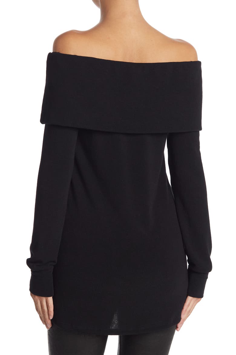 Popover Off-the-Shoulder Sweater, Alternate, color, BLACK