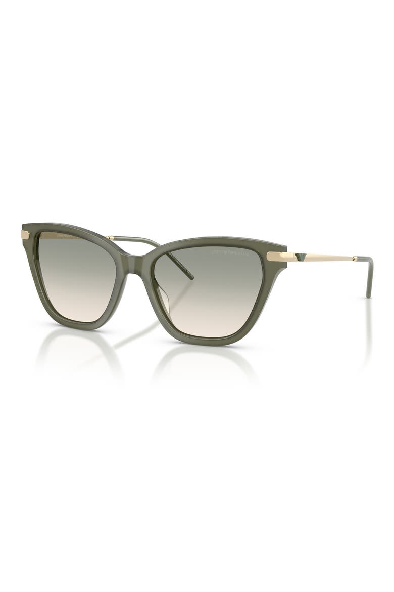 54mm Gradient Cat Eye Sunglasses, Alternate, color, OPAL GREEN / BROWN / GREEN