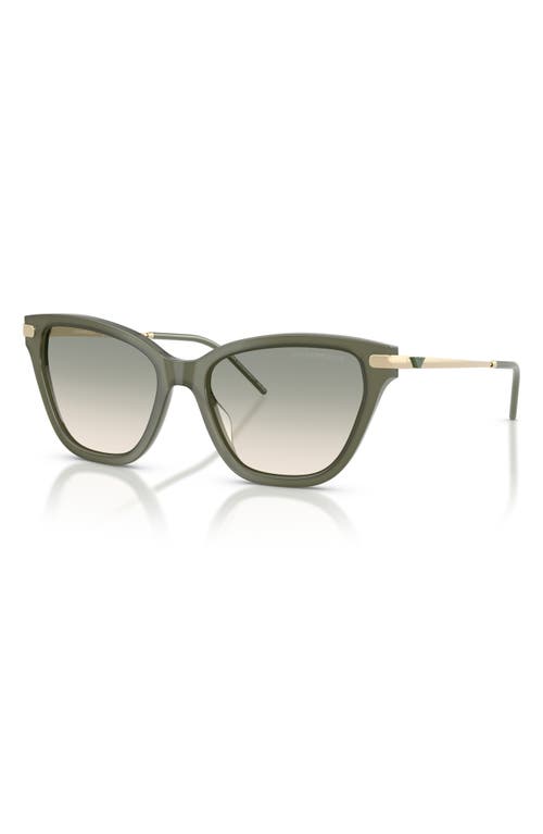 Emporio Armani 54mm Gradient Cat Eye Sunglasses In Green