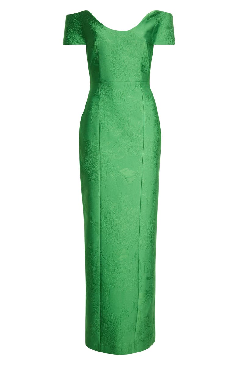 Emilia Wickstead Aislynn Strapless Floral Cloqué Gown, Alternate, color, Green