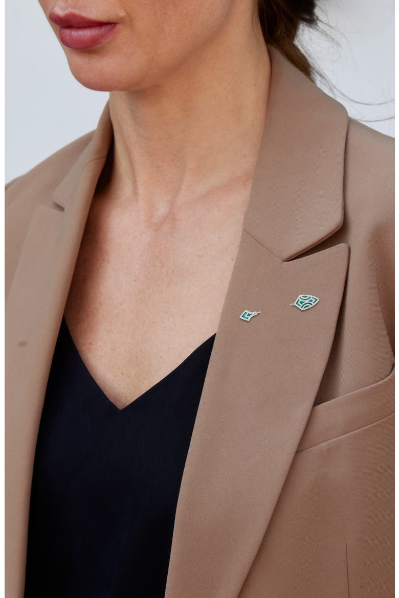 Enamel Arrow Head Brooch, Alternate, color, WHITE
