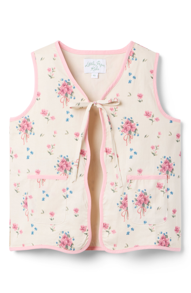 Little Paper Kids Floral Bouquet Briar Vest, Main, color, Floral Bouquet