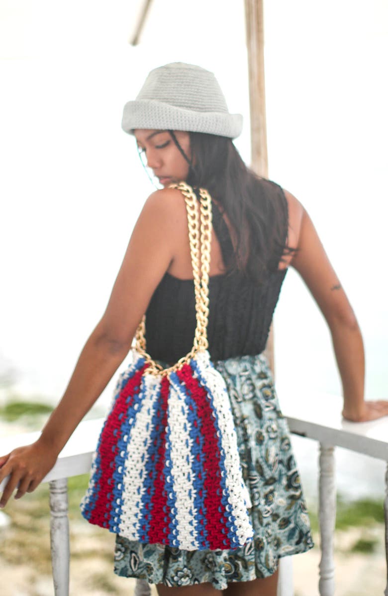 BRUNNA.CO The Colette Macrame Beach Bag, Alternate, color, Red