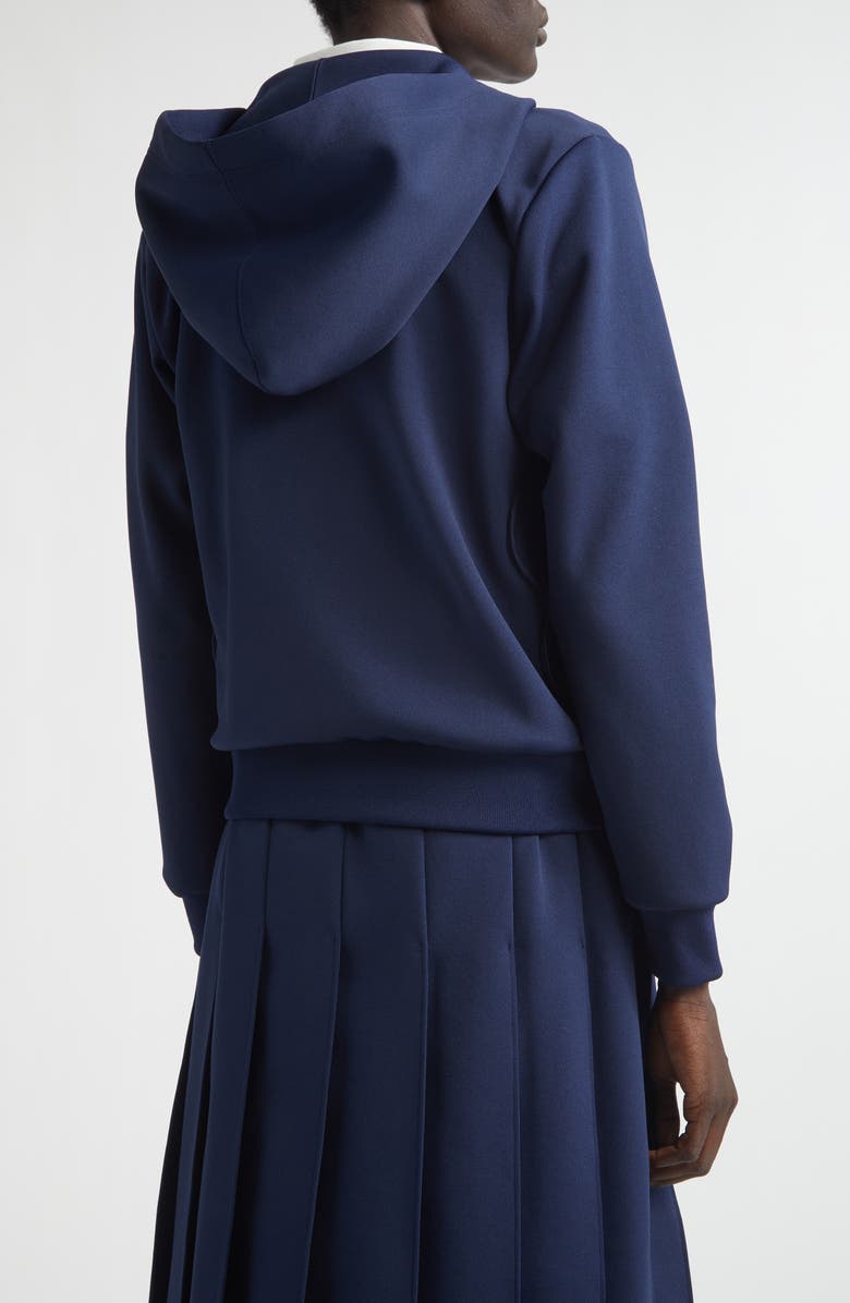 Comme des Garçons Girl Floral Appliqué Full Zip Hoodie, Alternate, color, Navy