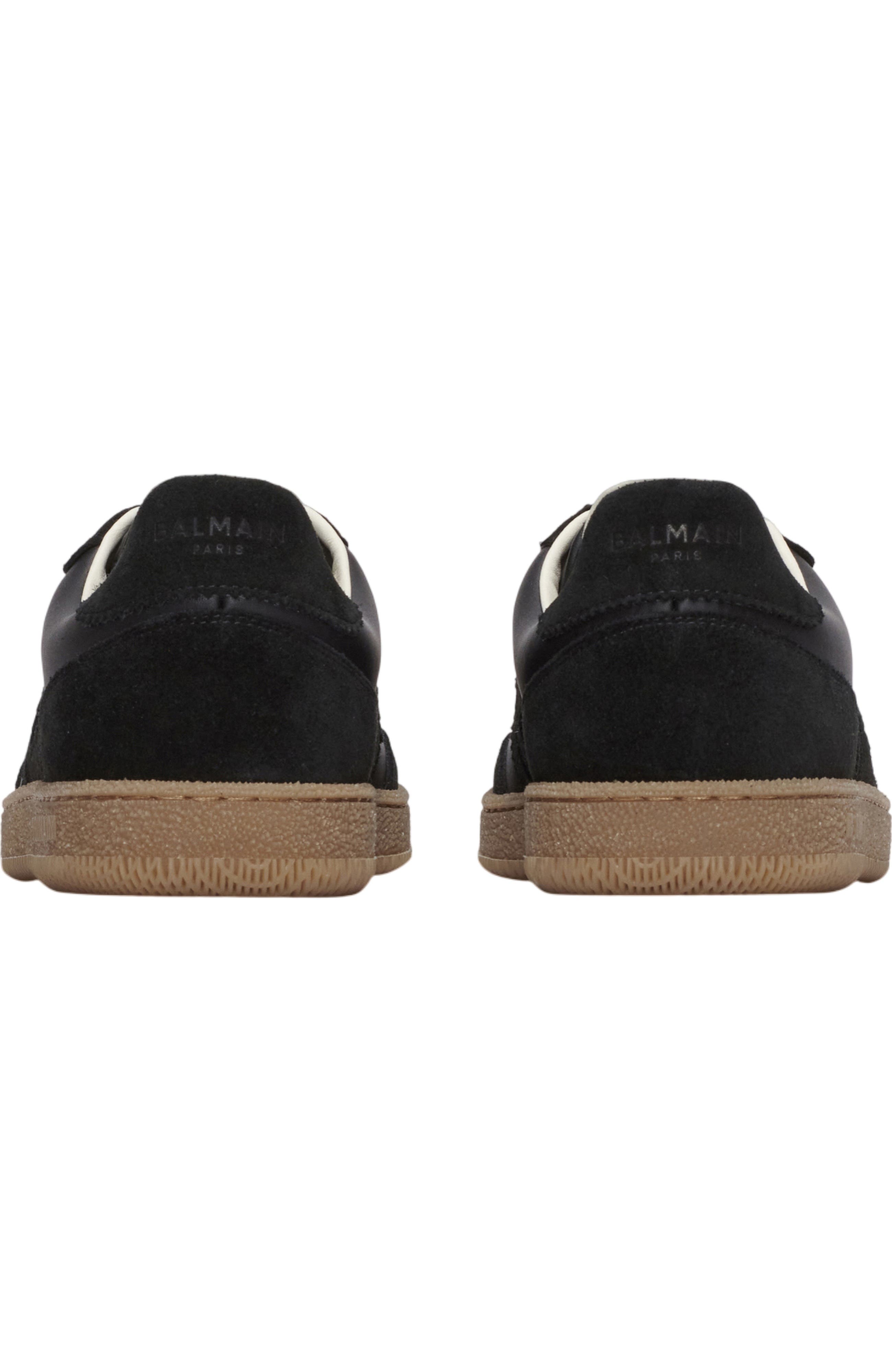 Balmain Swan trainers in smooth leather and suede, Alternate, color, Black