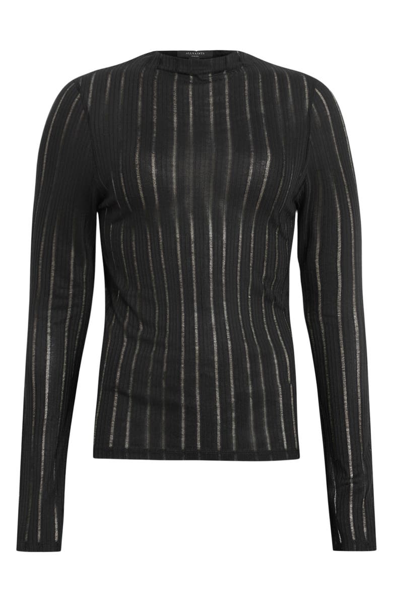 AllSaints Aki Sheer Stripe Long Sleeve T-Shirt, Alternate, color,