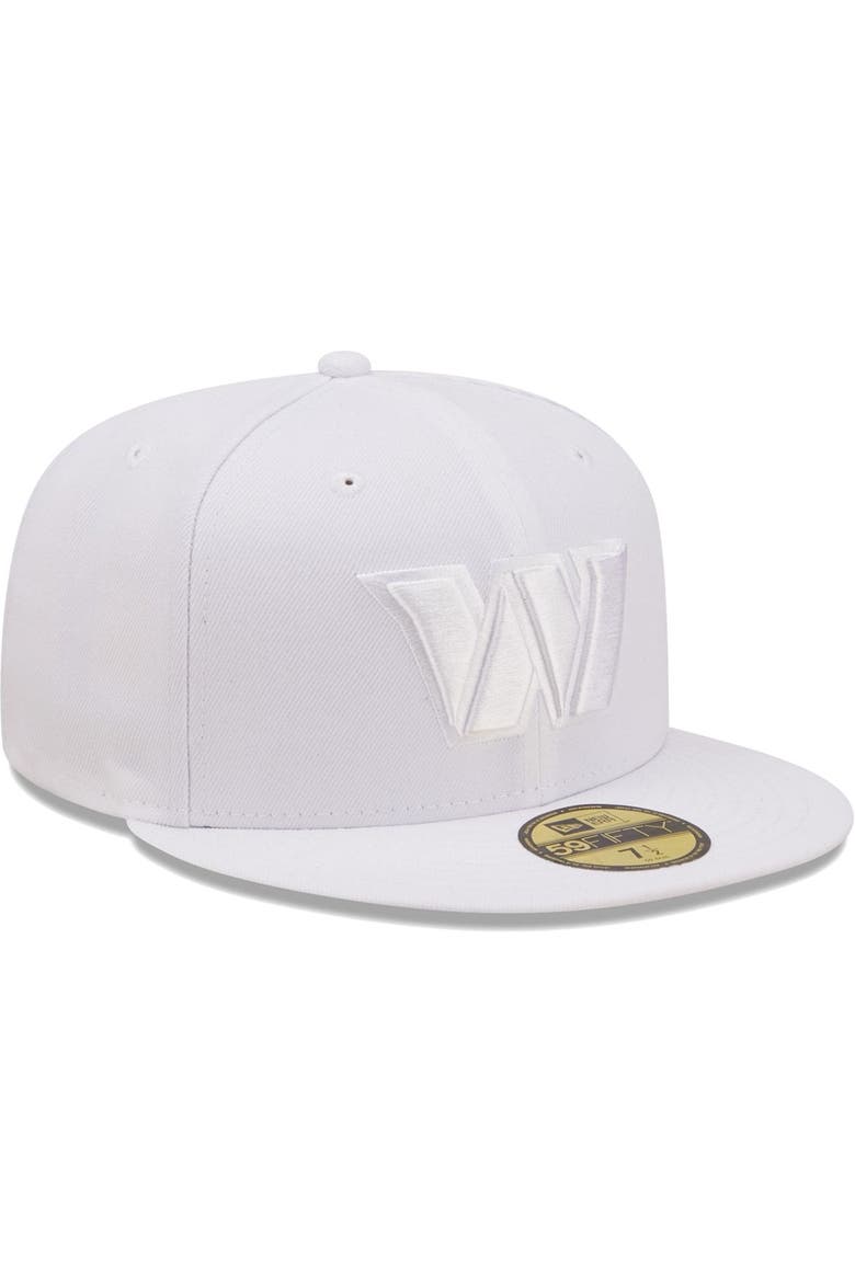 Men's New Era Washington Commanders White on White 59FIFTY Fitted Hat, Alternate, color, White